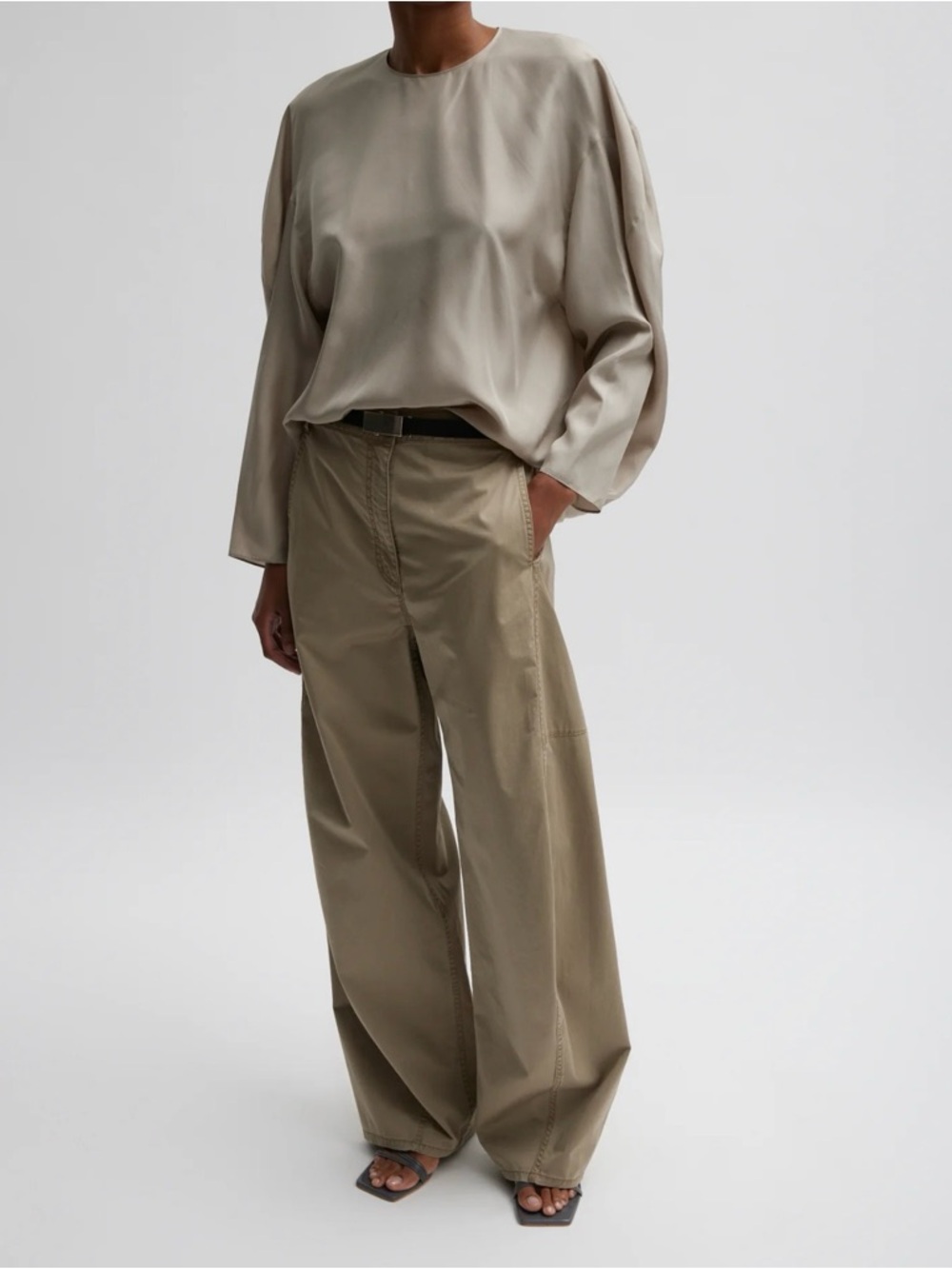 Tibi | Garment Dyed Silky Cotton Sid Chino Pant | Size 27S | Acorn
